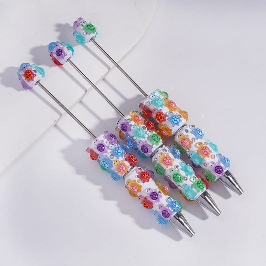 Cute Tortoise in Assorted Colors and Sparkling AB Rhinestones Beadable Clay Pens Random Mix