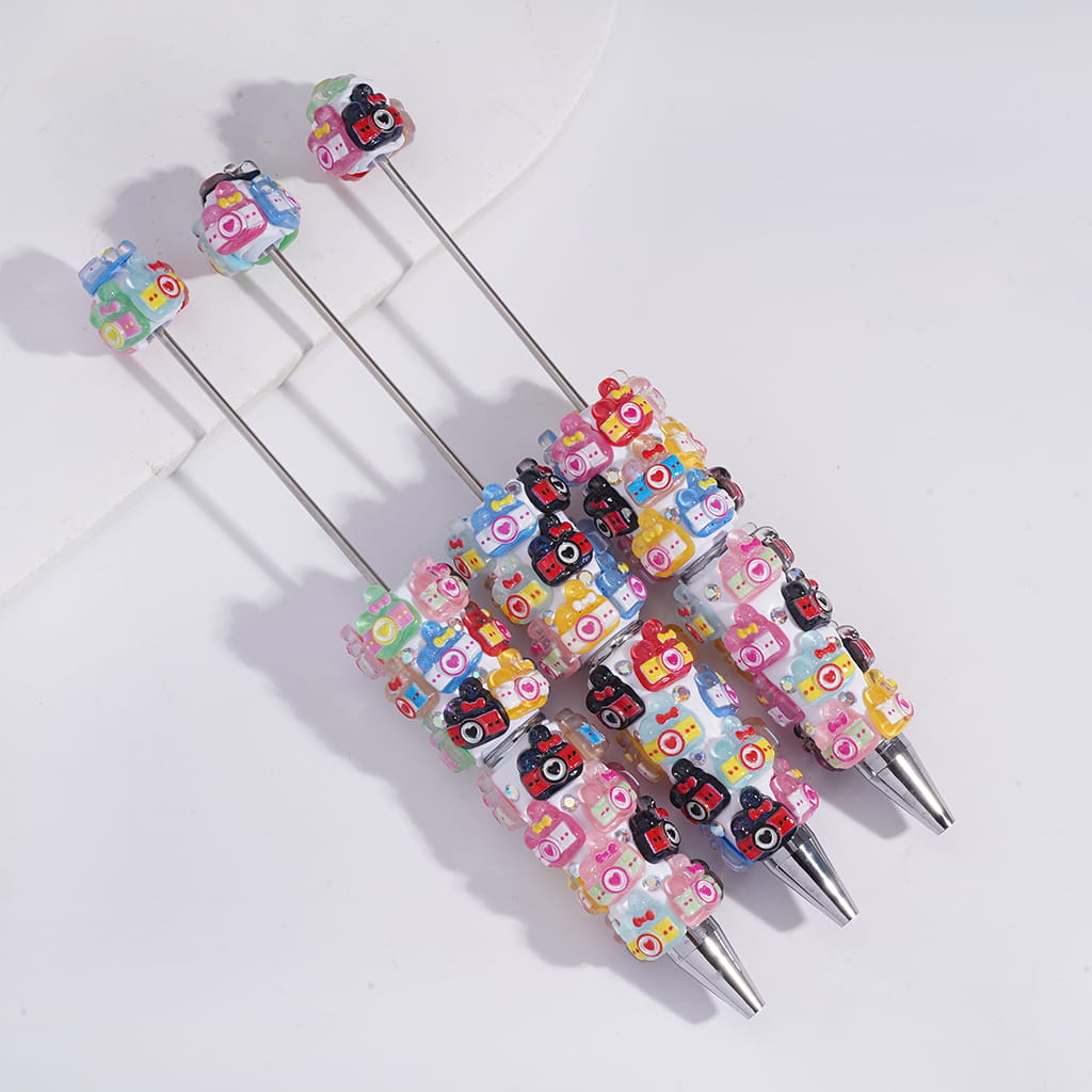 Camera Design and AB Rhinestones Beadable Clay Pen