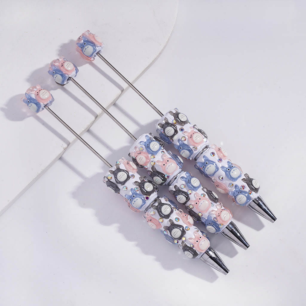 Cute Adorable Chinchilla Charm Sparkle AB Rhinestone Beadable Clay Pen