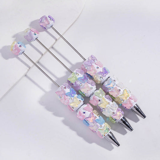 Fantasy Iridescent Butterfly Sparkle AB Rhinestone Beadable Clay Pen