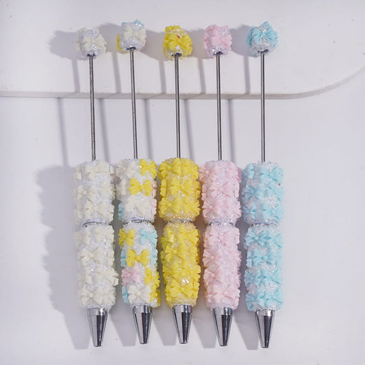 Sparkling Broken Rhinestones and Bowtie Covered Beadable Sugar Pens Random Mix