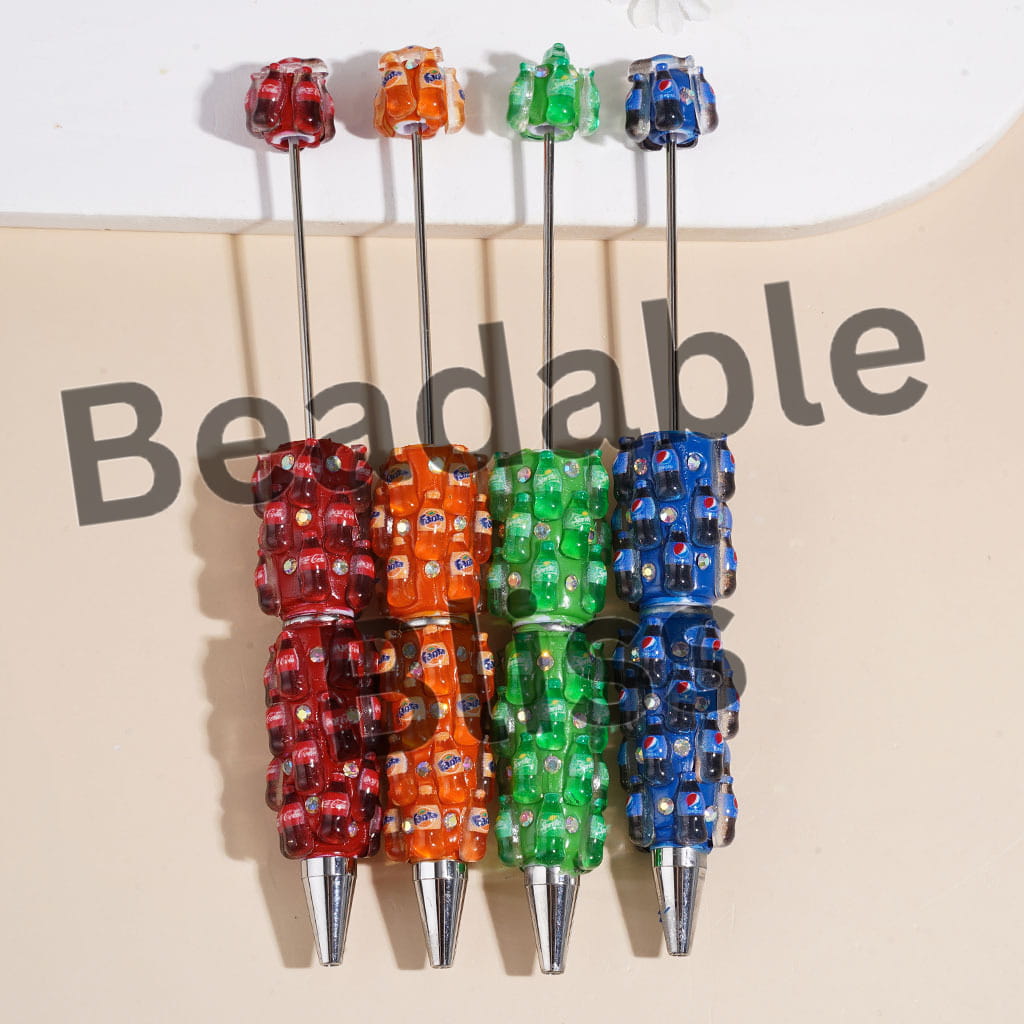 Bottled Carbonated Beverages and AB Rhinestones Beadable Clay Pens, Random Mix