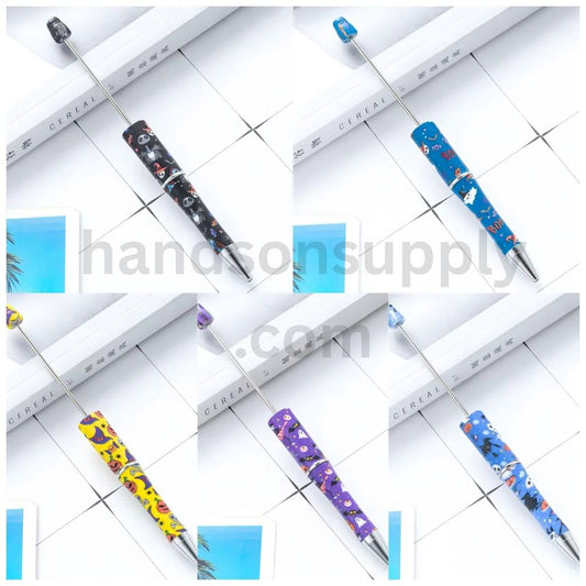 Halloween Ghost Horror Pumpkin Bat Spider Christmas Snowman Tree & Candy Beadable Pen