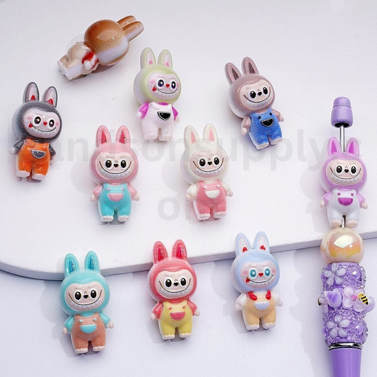 Vivid Labub in Suspender Cute Trousers Overalls Acrylic Beads, 35*18MM, Random Mix