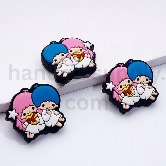 Cute Twin Star Sanrio Inspired Characters Silicone Focal Beads