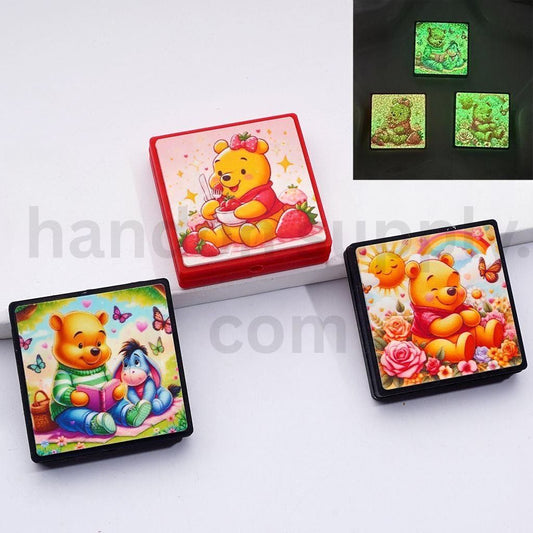 Winnie the Pooh Inspired Characters Luminous Silicone Focal Beads Random Mix