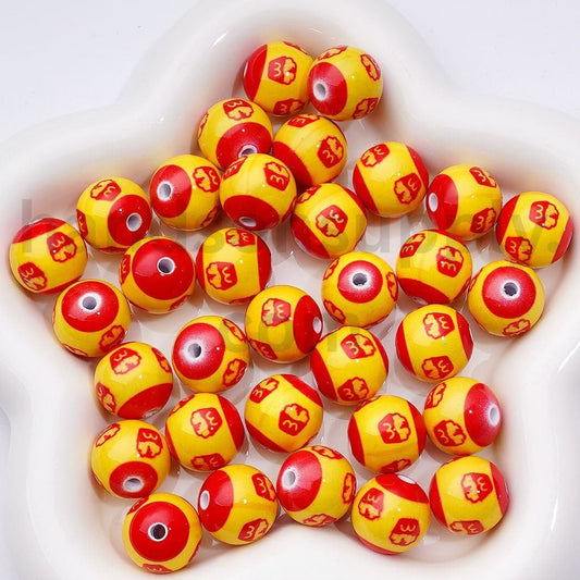 McDonald's French Fries Theme Cute Round Design Acrylic Beads 16MM