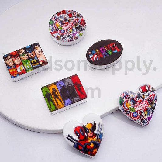 Superhero Characters Inspired by Marve Series Silicone Focal Beads Random Mix