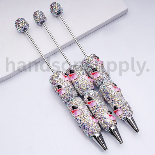 Crayon Shin-chan Anime Design with Full AB Rhinestone Cover Beadable Clay Pens
