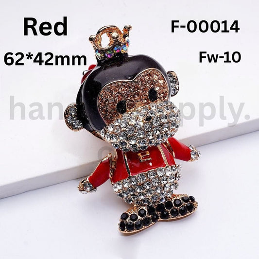 Big Mouth Monkey with Rhinestones, Pearls, Flowers & Hearts Fancy Clay Beads Around 66*42MM