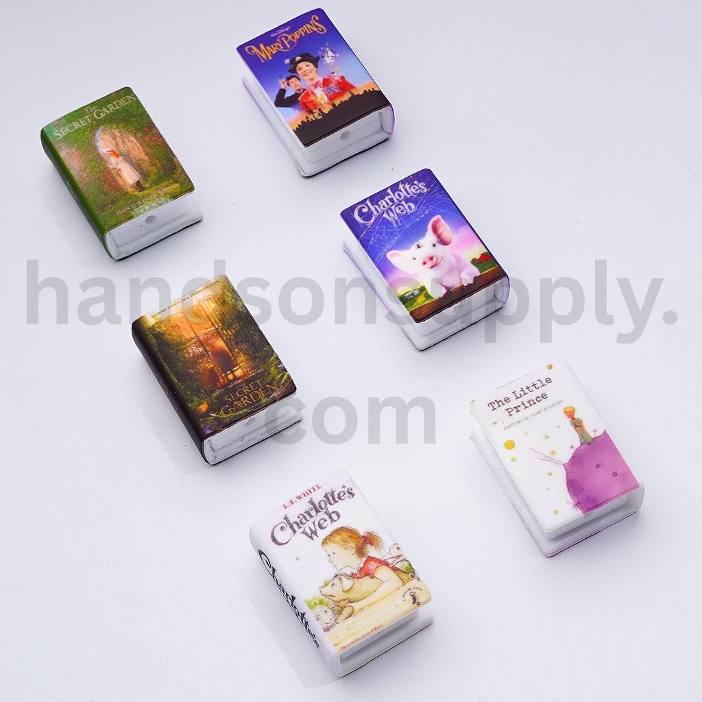 3D Classic Storybook Titles Design Silicone Focal Beads Random Mix