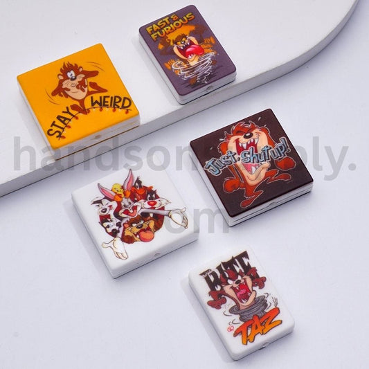 Tasmanian Devil from Looney Tunes Series Silicone Focal Beads Random Assortment