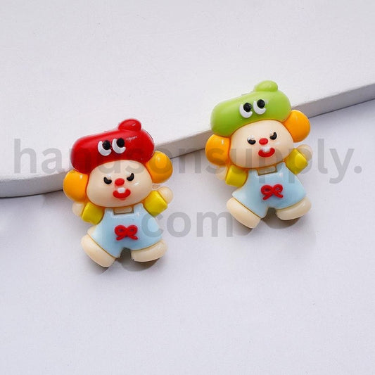 Pinocchio-Inspired Jell Series Character Soft Rubber Beads 26*20MM, Random Mix
