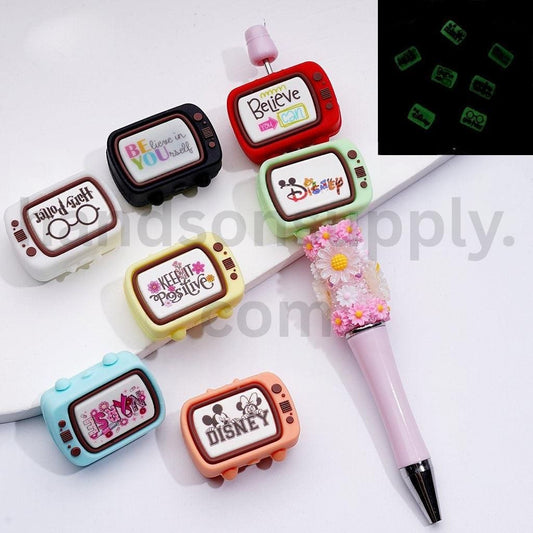 Luminous Vivid Television Design 3D Silicone Focal Beads Random Mix