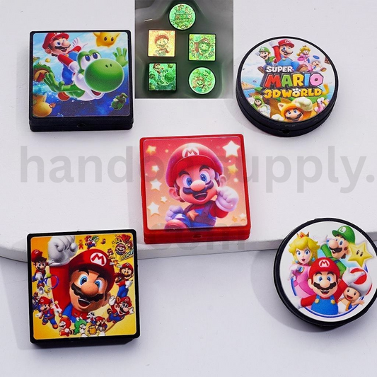 Cute Super Mario Inspired Character with Big Nose Luminous Silicone Focal Beads Random Mix