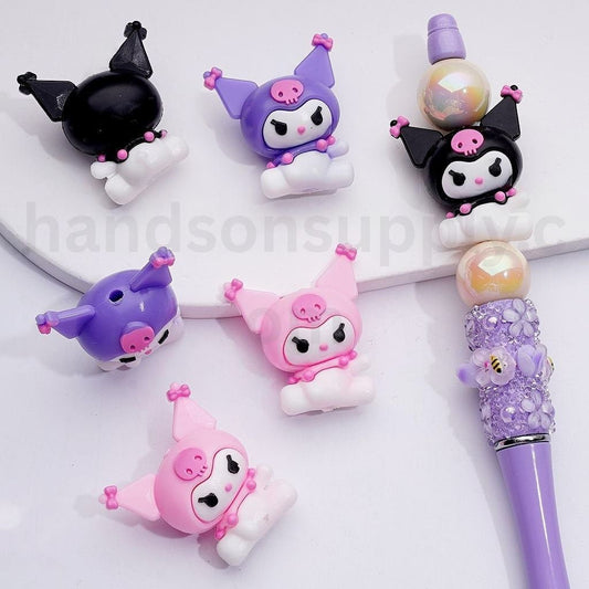 Soft PVC Beads Cute Kurom Sanri, 34*30MM, Random Mix