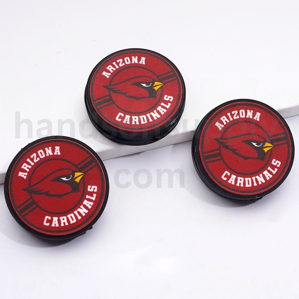 USA America Cardinal Team Round Football Silicone Beads