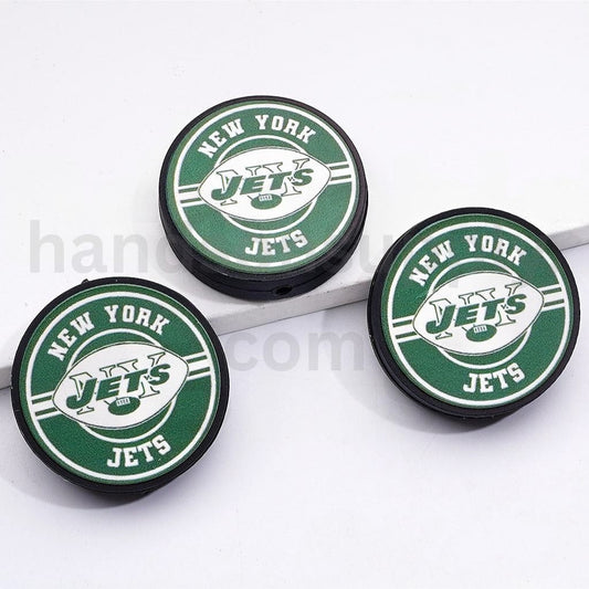 Ne Yor Je USA America NF Football Round Silicone Beads