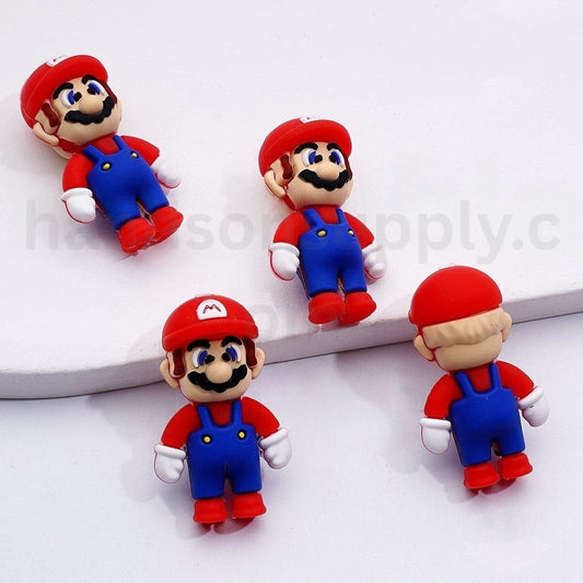 3D Red Cute Hat Supe Mari Silicone Focal Beads