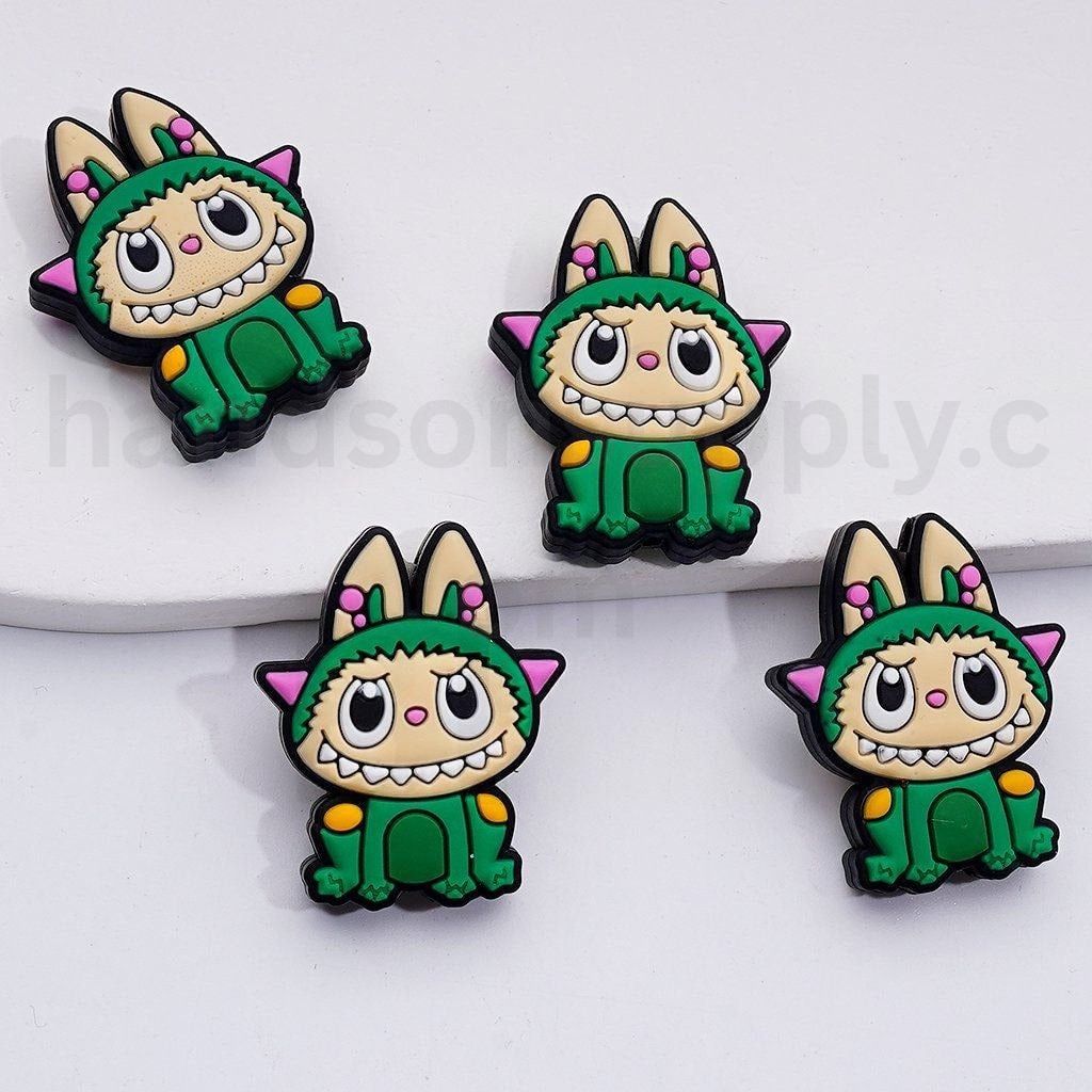 Green Frog Costume Cute Labub Silicone Focal Beads
