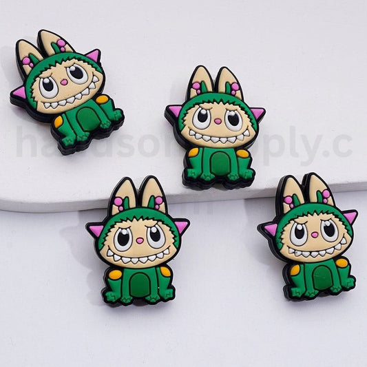 Green Frog Costume Cute Labub Silicone Focal Beads
