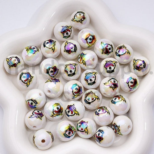 UV Coating Acrylic Beads Oregon Ducks College Football Theme, USA Design, 16MM