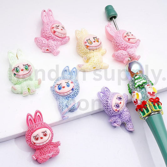 Cute Labubu Style Monster Beads Solid Colors Acrylic Beads Random Mix