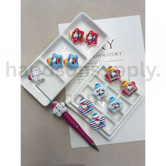 Star Shape Hello Kitt Series Multi-Color 25*25MM, Acrylic Beads Random Mix