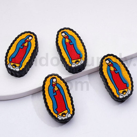 Our Lady of Guadalupe Silicone Focal Beads Mexican Catholic Religious Charm