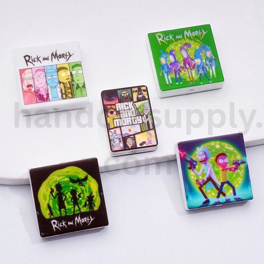 Multi-Color Cartoon Silicone Focal Beads Rick and Morty Series Random Mix