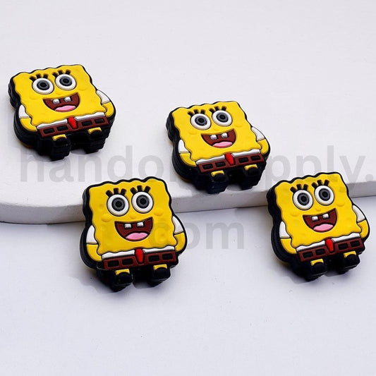Cute SpongeBob SquarePants with Smile Silicone Focal Beads Cartoon Theme