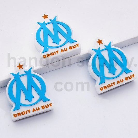 Olympique de Marseille Logo Football Team Design Silicone Beads Assorted Colors