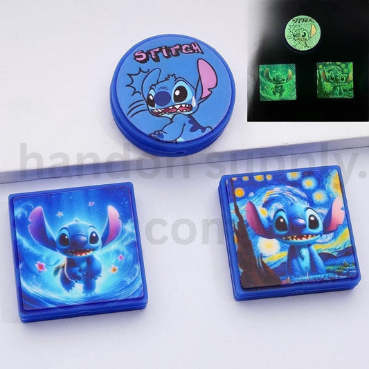 Luminous Cute Stitch with Big Ears Silicone Focal Beads Random Mix