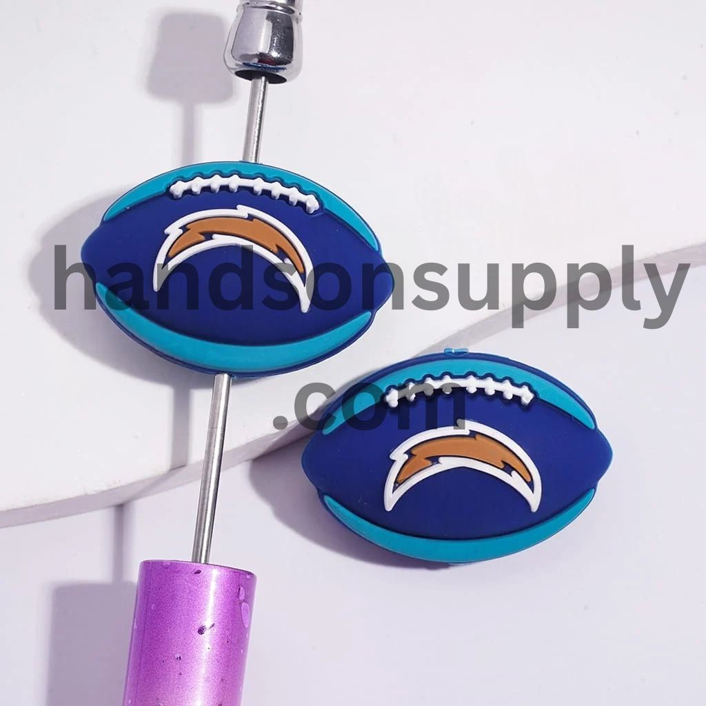 3D Sports American Football Team LA Chargers Silicone Focal Beads