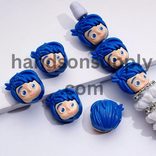Insid Out Character Girl Jo PVC Mini Cute Soft Rubber Beads, Around 18*18MM