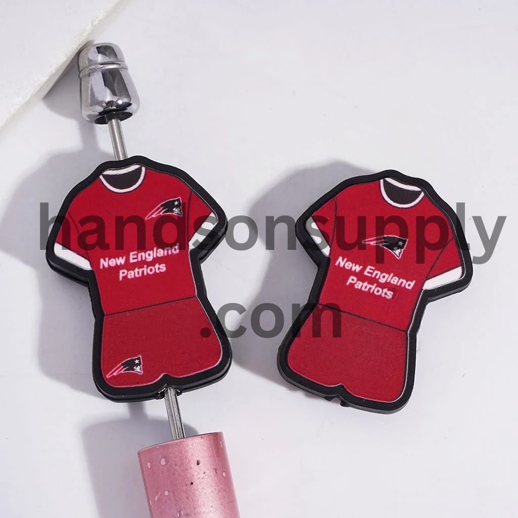 Patriotic Football Team Set Jersey Silicone Focal Beads