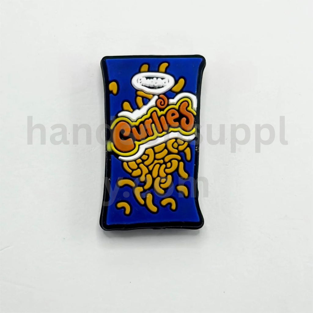 Curly French Fries Snack Box Design Silicone Focal Beads