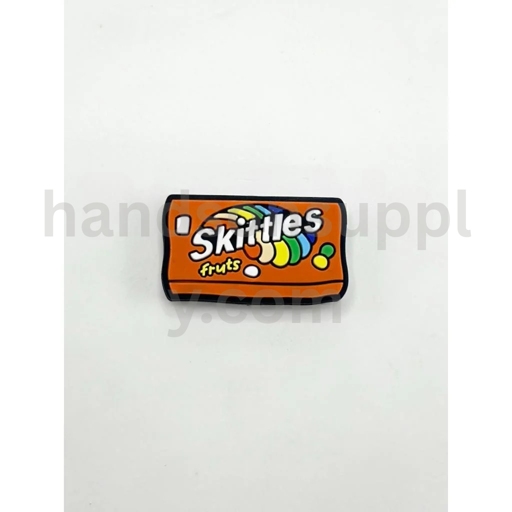 Rainbow Bean Candy with Skittlos Style Design Silicone Focal Beads