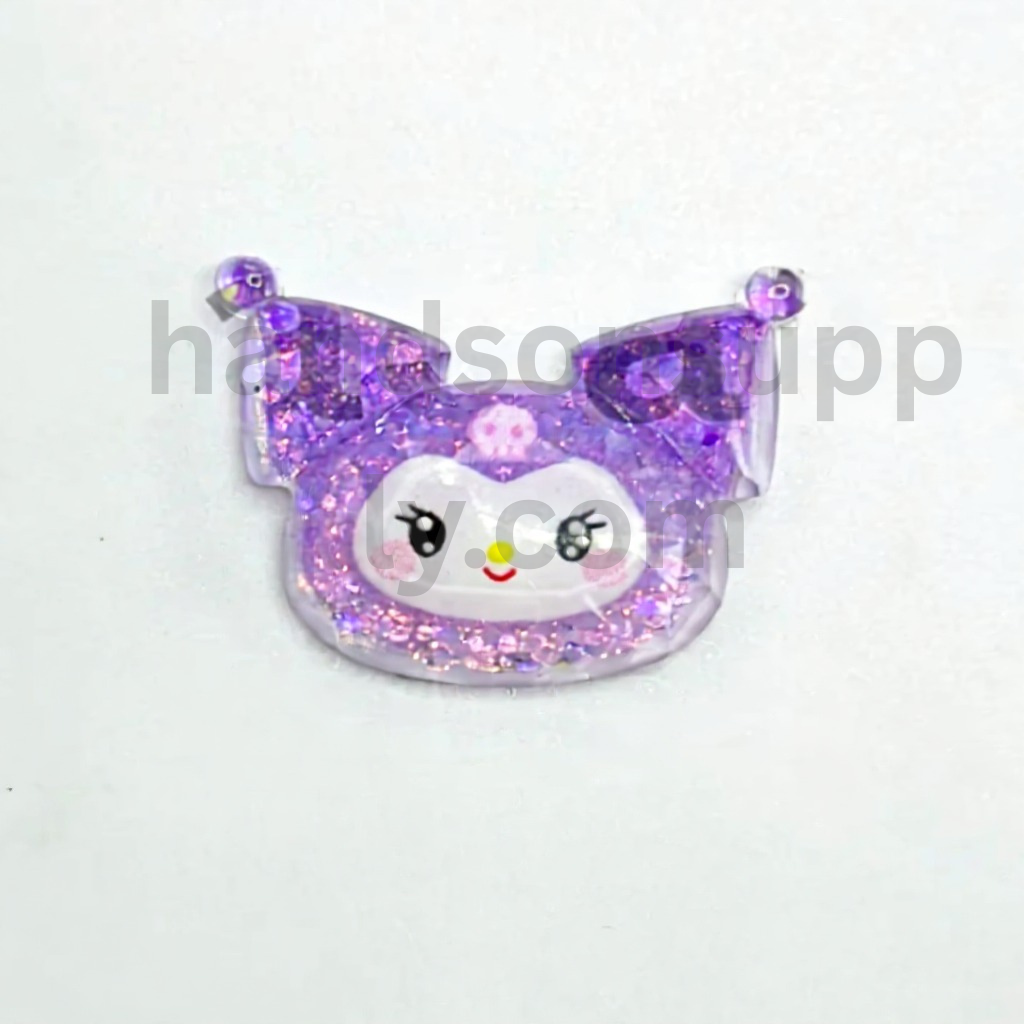 Kuromi Character Shiny Fabric Lace Bowknot DIY Accessories Acrylic Beads