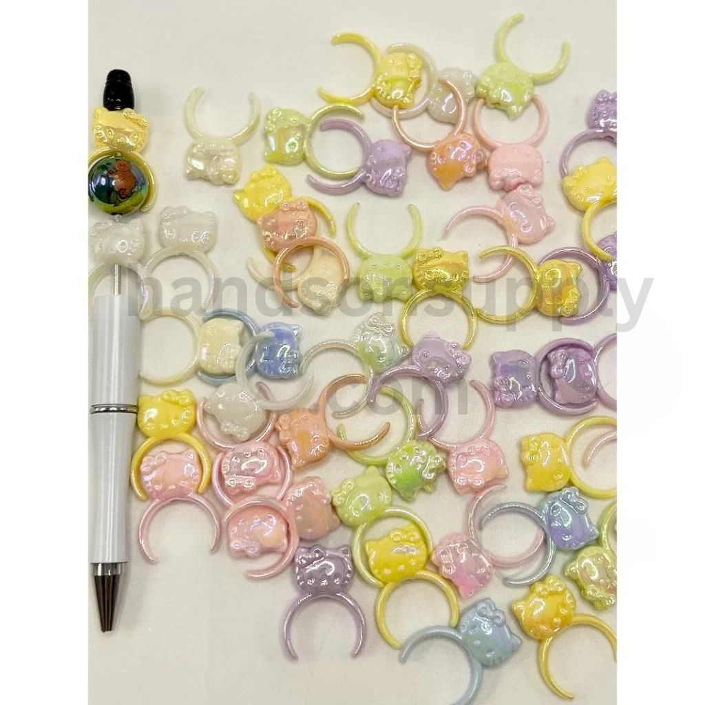 Hair Band & Headband Acrylic Beads with Cute Cat Random Mix, AY Style