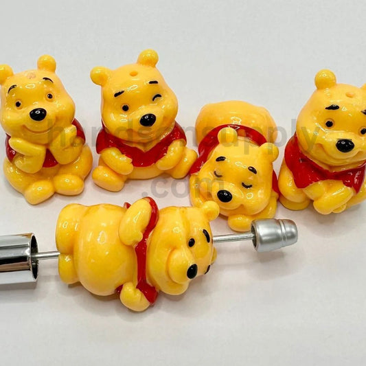 Big Yellow Winnie Cartoon Bear Acrylic Beads Cute Style Random Mix