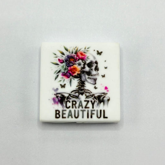 Flower and Butterflies in Head Crazy Beautiful Skeleton Silicone Focal Beads