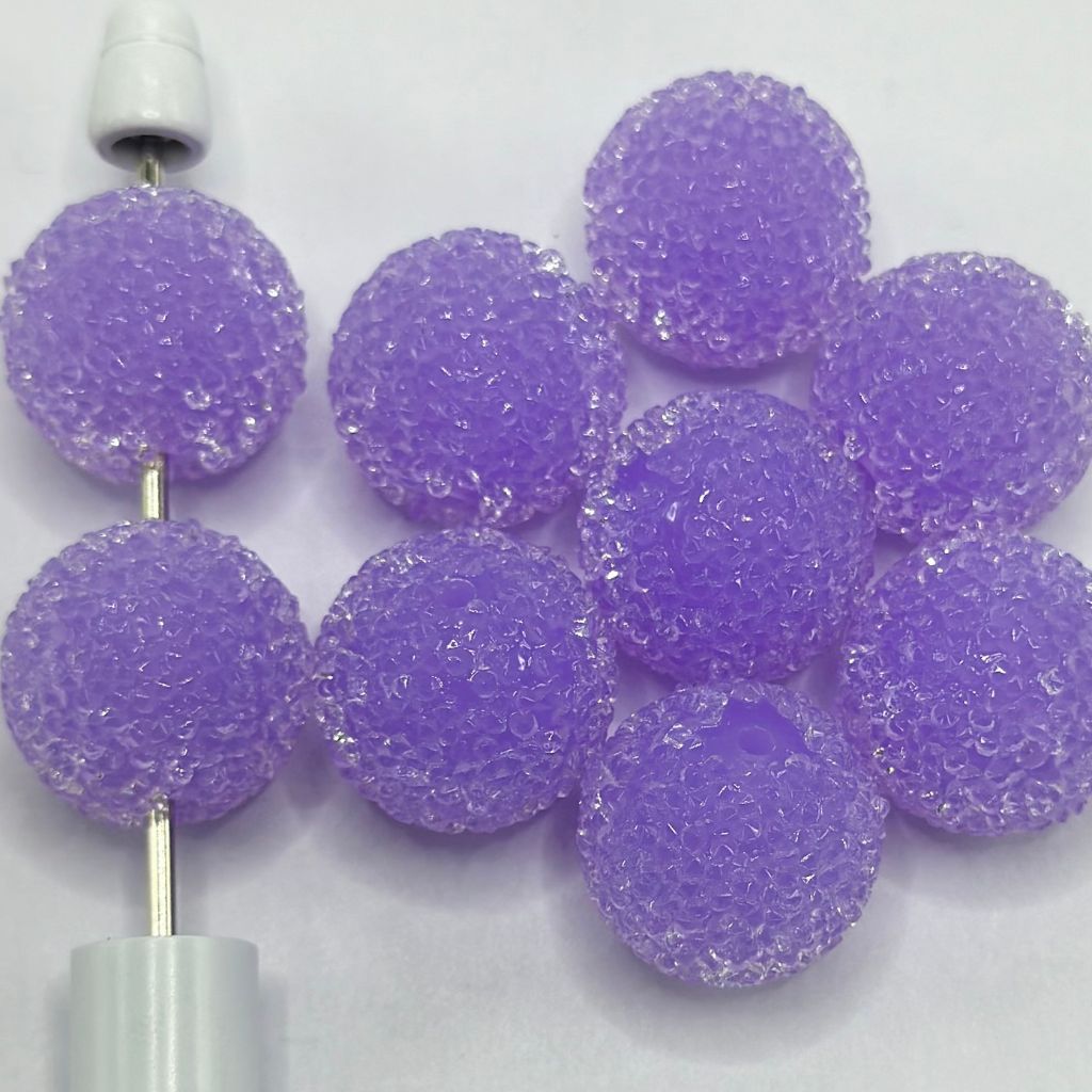 Clear Rhinestones Candy Hard Sugar Beads in Solid Colors Round 20mm