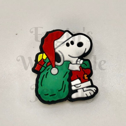 Fun Christmas Santa Beagle Dog Silicone Focal Beads (Ship out in Around 4-6 Days after Ordering)