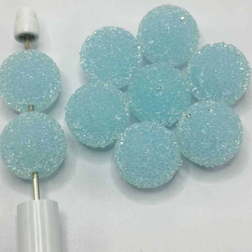 Clear Rhinestones Candy Hard Sugar Beads in Solid Colors Round 20mm