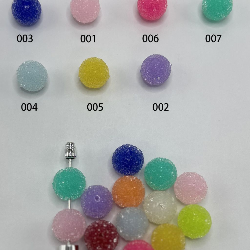 Clear Rhinestones Candy Hard Sugar Beads in Solid Colors Round 20mm