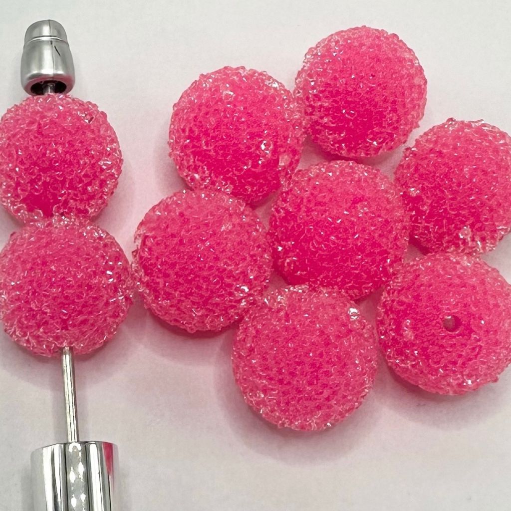 Clear Rhinestones Candy Hard Sugar Beads in Solid Colors Round 20mm