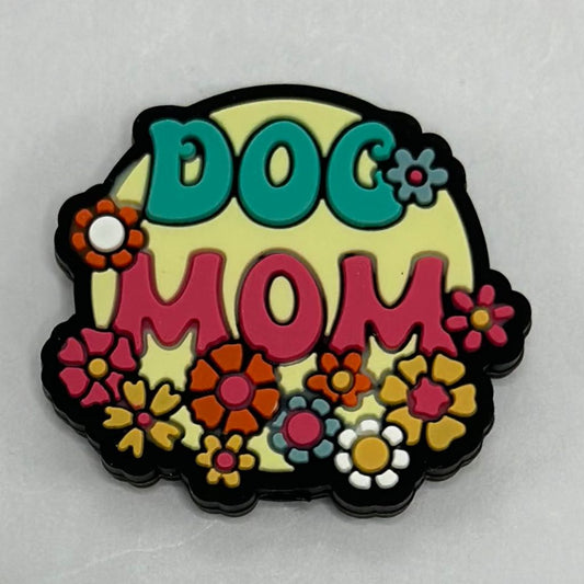 Colorful Dog MOM Flowers Silicone Focal Beads