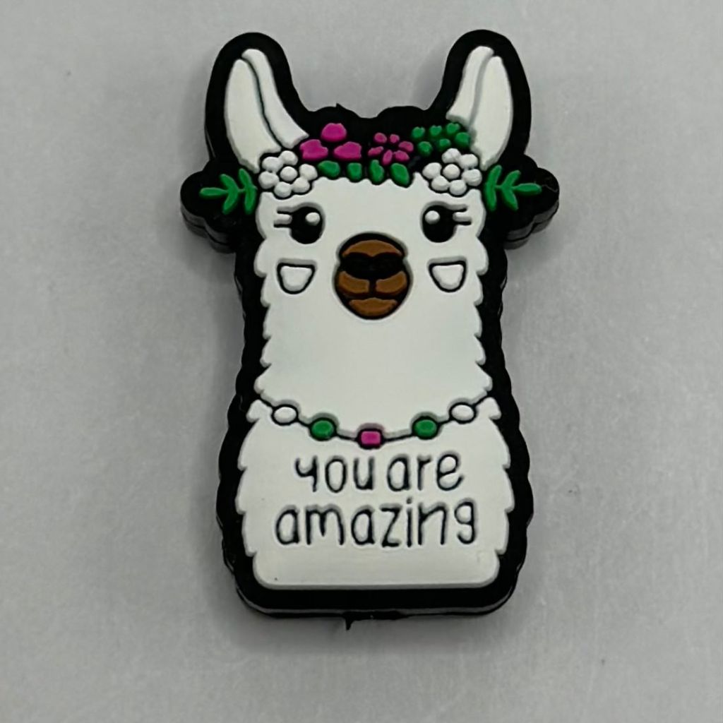 You are Amazing Cute Llama with Garland Alpaca Silicone Focal Beads