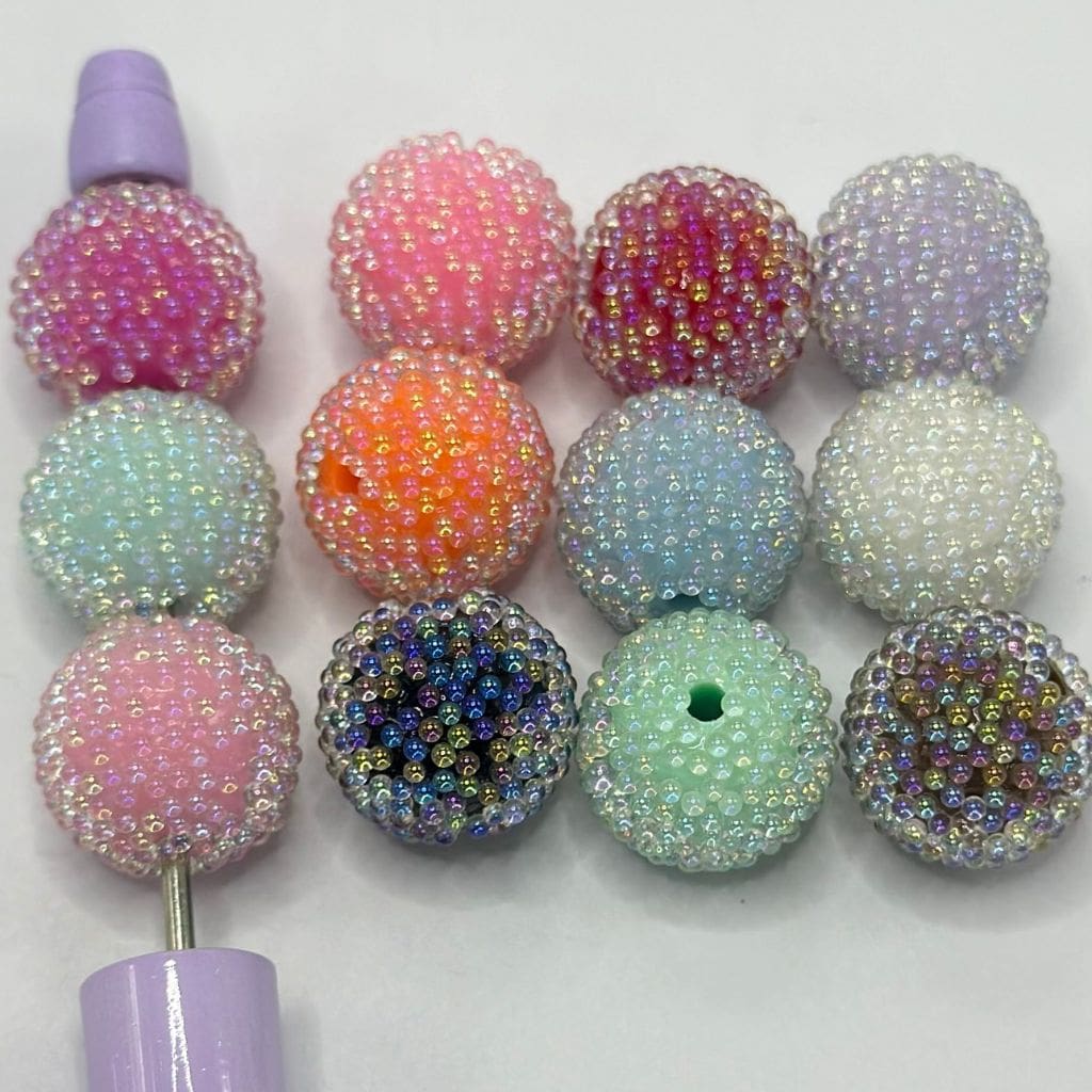 Caviar Sugar Acrylic Beads with UV, Hard, 16mm, Random Mix Color, ZY